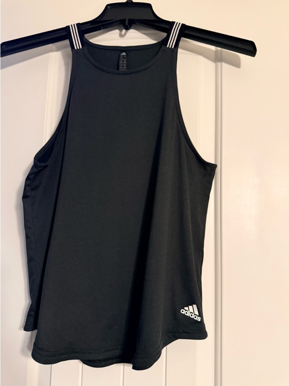 Adidas Black Tank Top with Striped Straps Size M